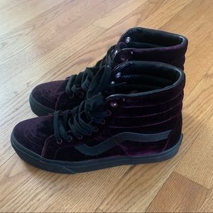 VANS velvet high tops like new condition!